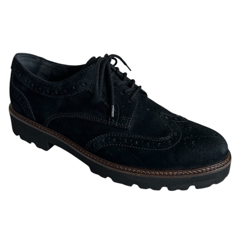 Gabor Women’s Black Suede Leather Lace Up Oxford Derby Shoes Women Size 9